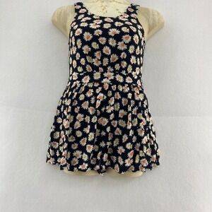 Forever 21‎ S Romper Daisy Print Sleeveless Cottagecore Summer Picnic